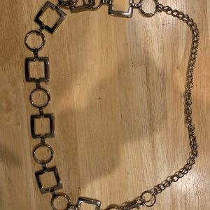 Silver waist belt with metal clasp